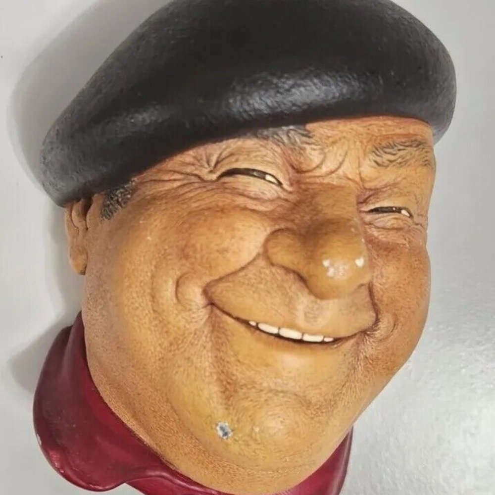 Vintage Pierre Bossons Chalkware Head England 1971